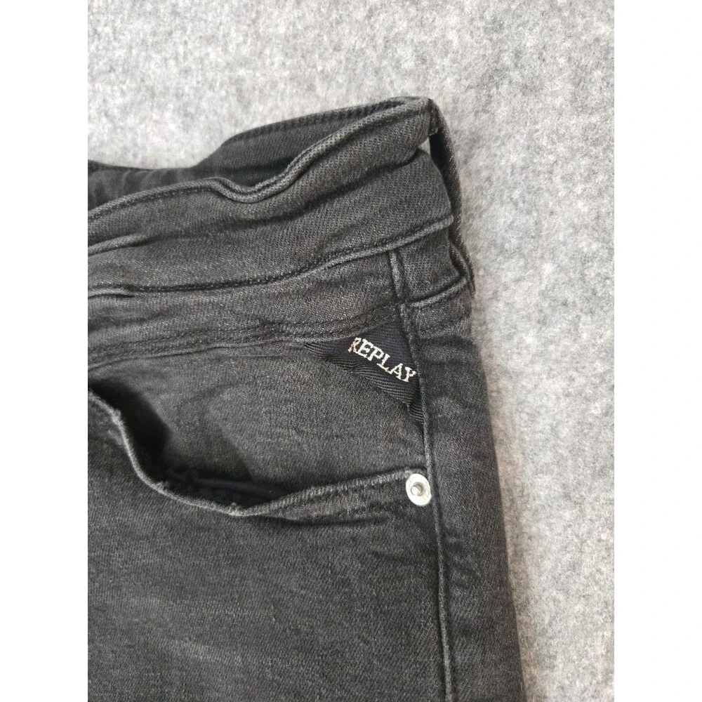 REPLAY Men's Stretch Selvedge Jeans Sz 32 x 29 Black Denim Japan